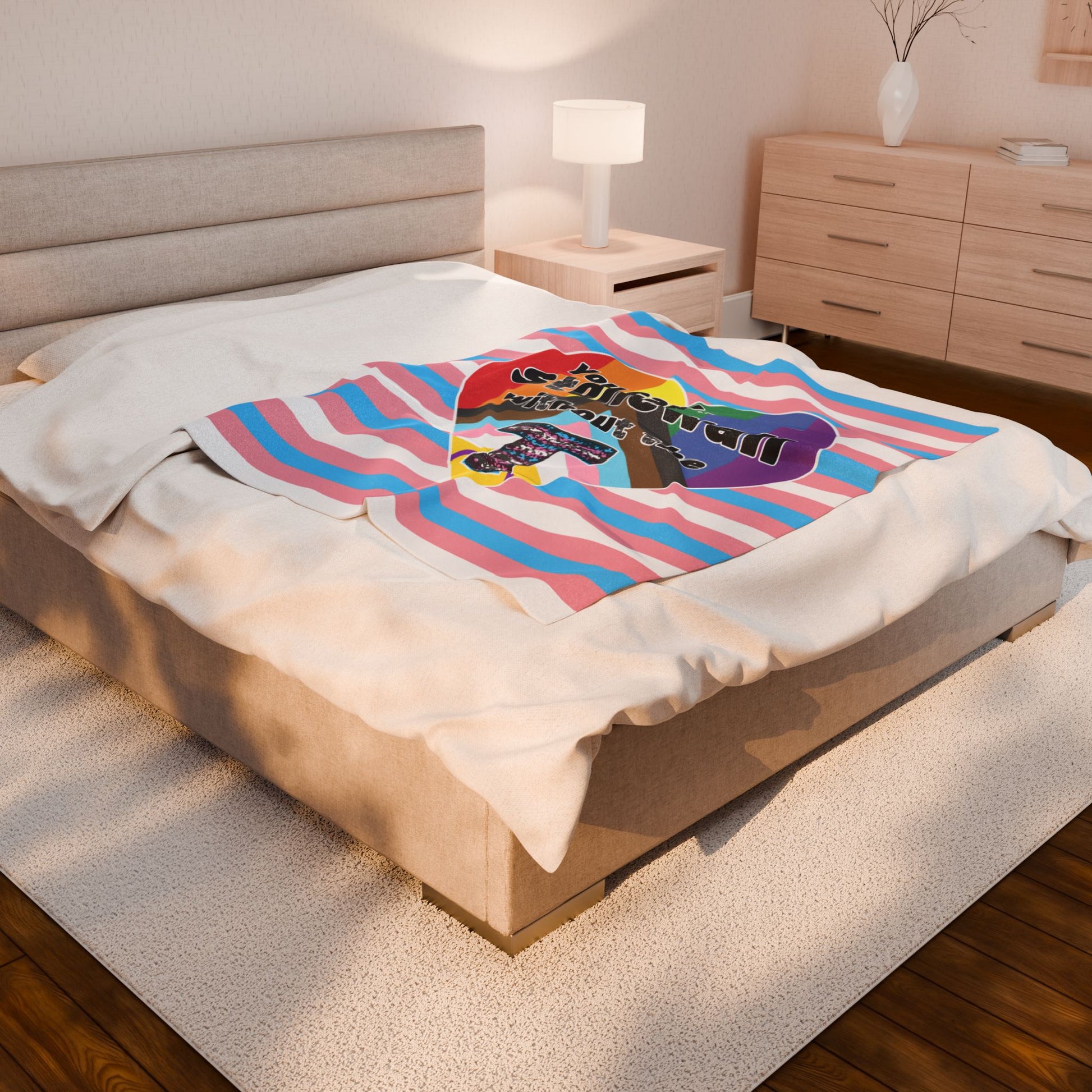 Trans Pride Stonewall Velveteen Plush Blanket