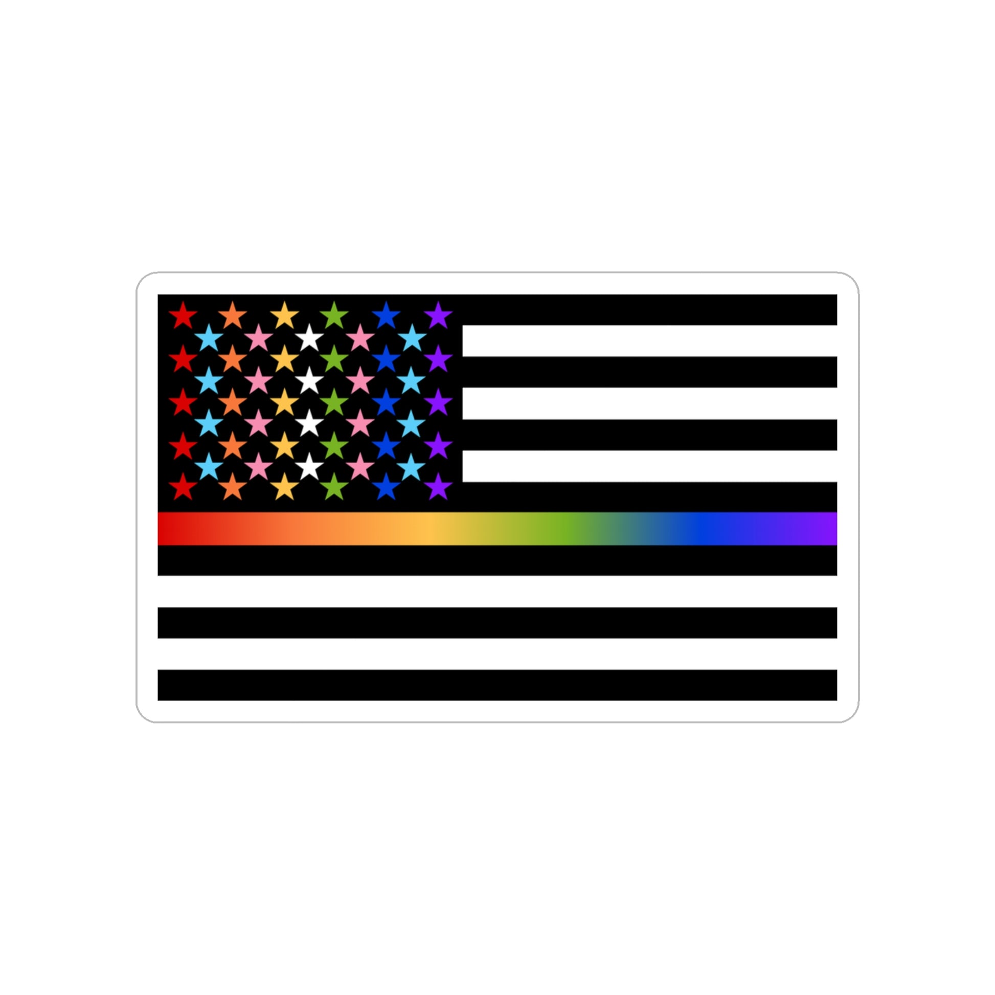 Thin Queer Line American Flag Outdoor Sticker