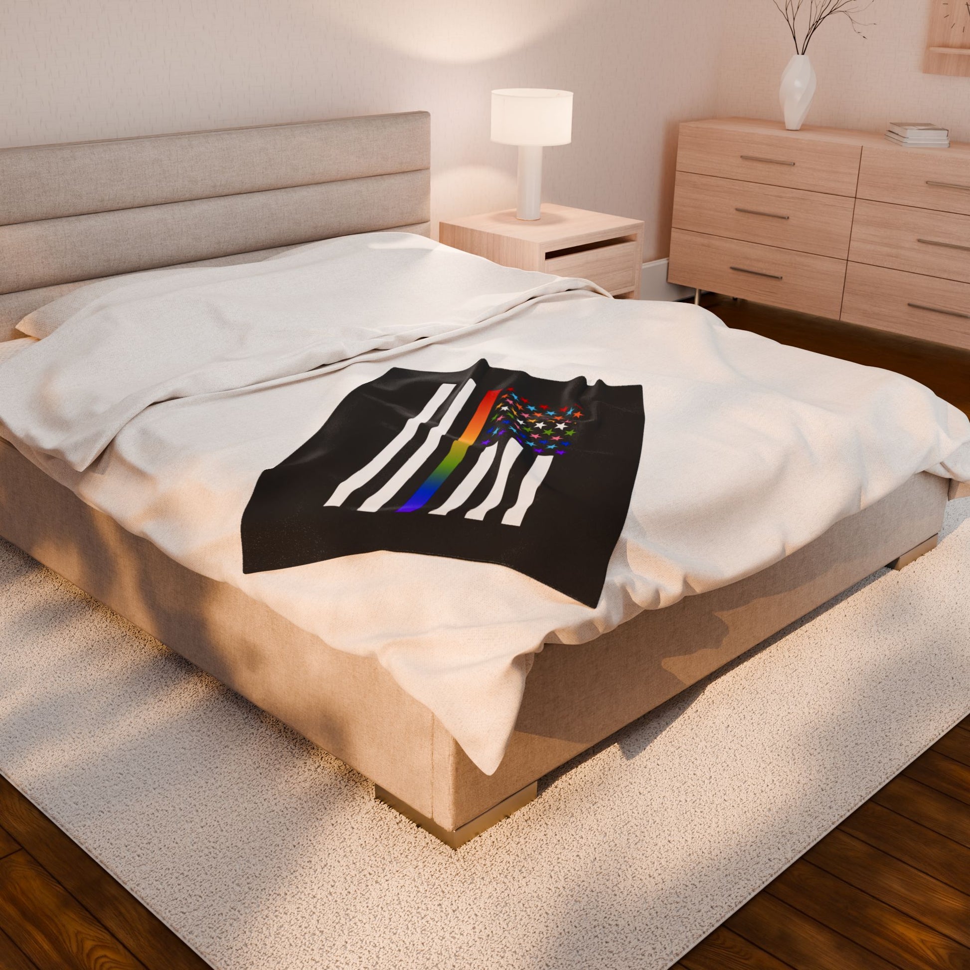 Thin Queer Line American Flag Plush Blanket