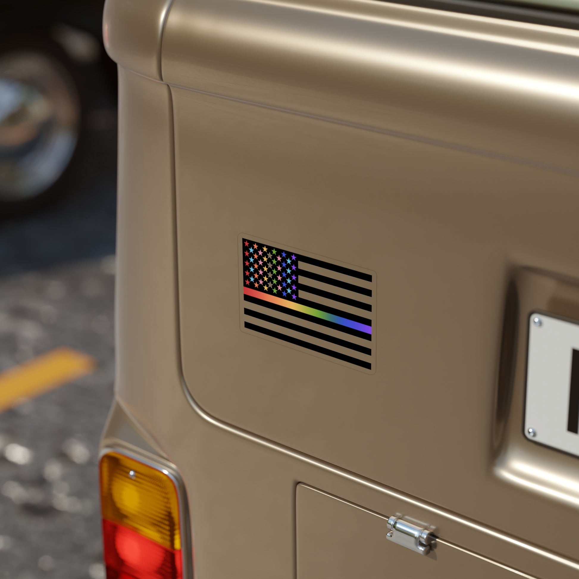 Thin Queer Line American Flag Outdoor Sticker