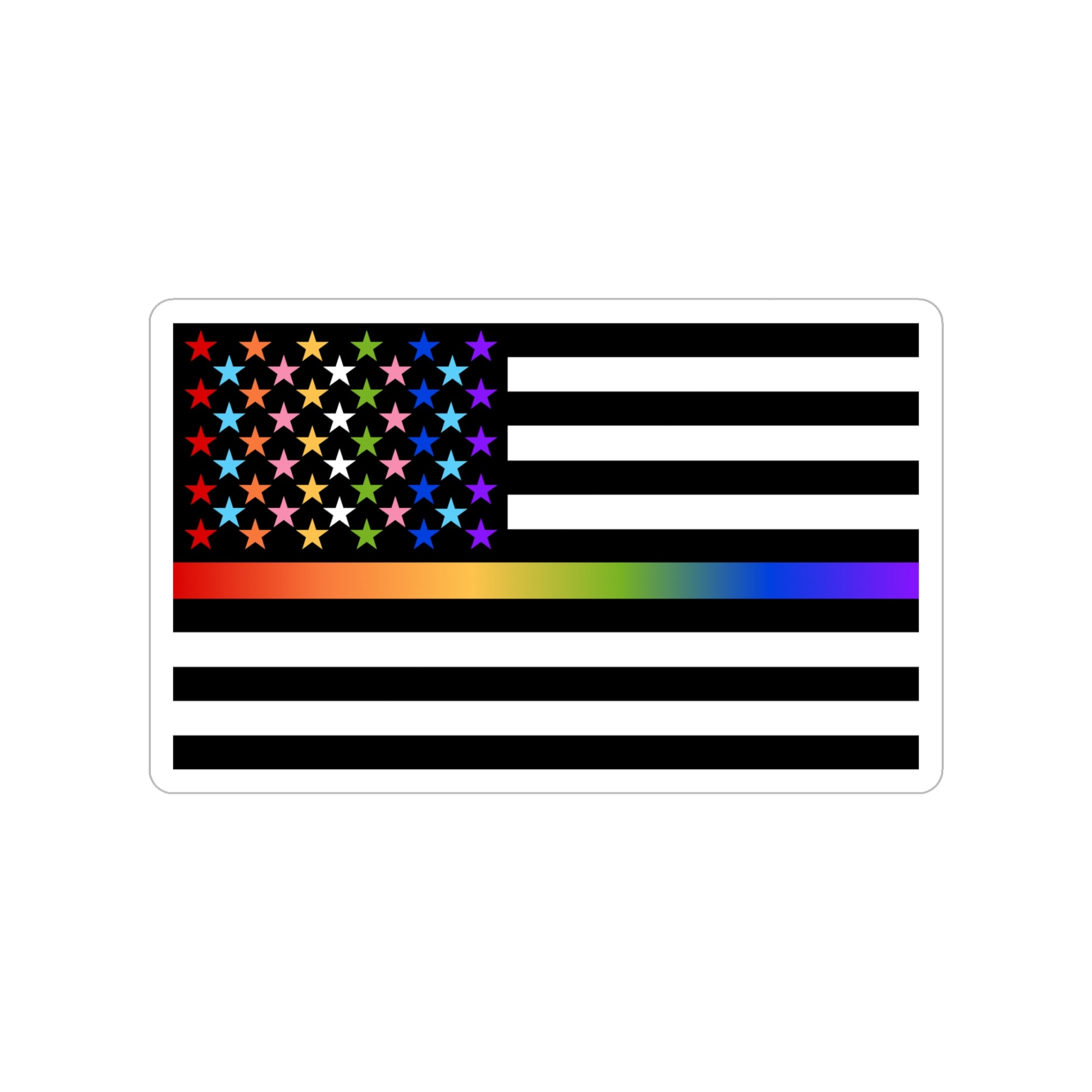Thin Queer Line American Flag Outdoor Sticker