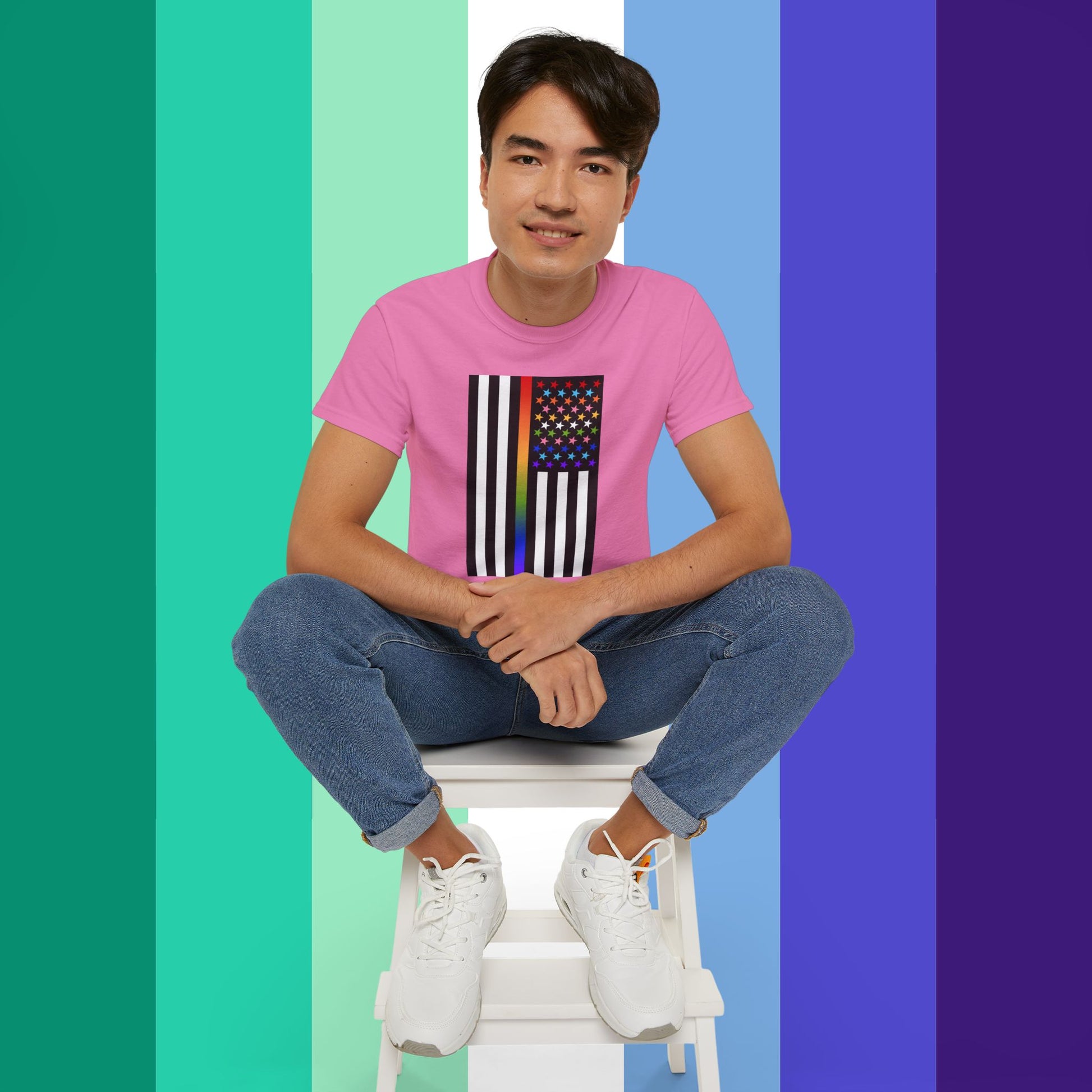 Thin Queer Line American Flag Ultra Cotton T-shirt