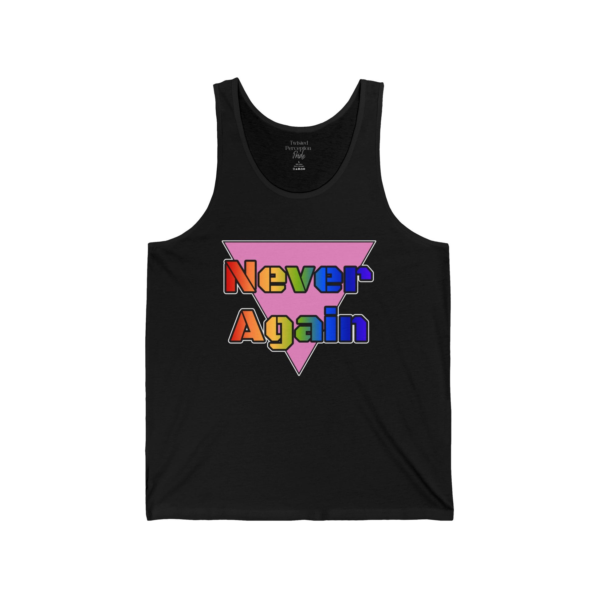 Never Again Bold Letters Jersey Tank
