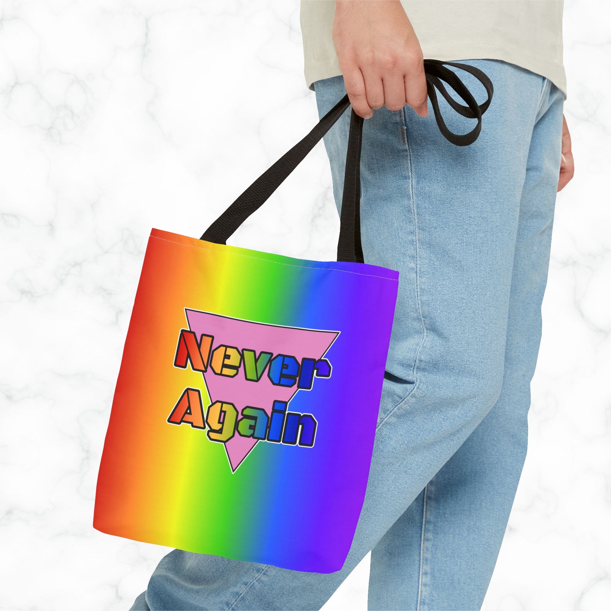 Never Again Bold Letters Tote Bag