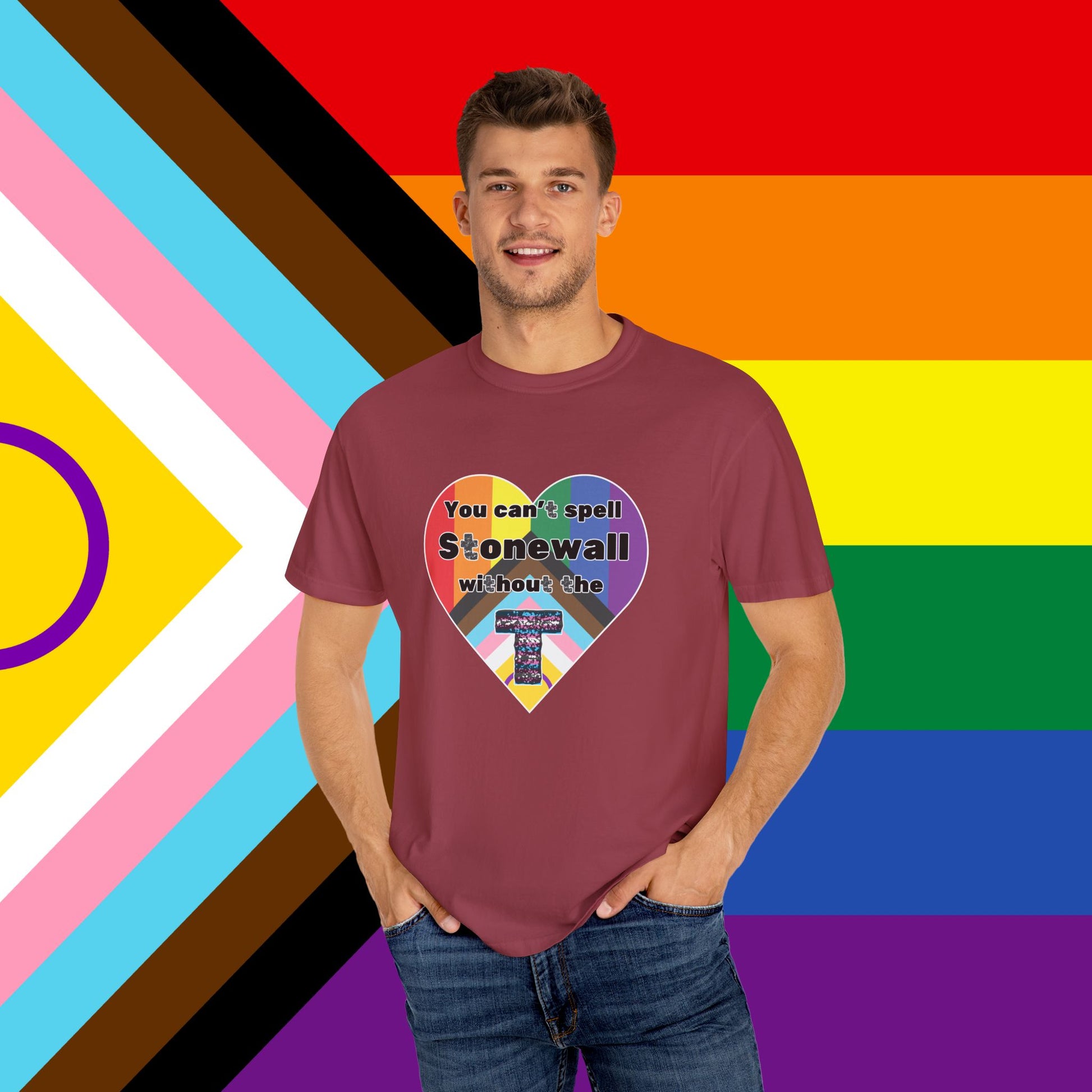 Trans Inclusion Stonewall Garment Dyed Tshirt