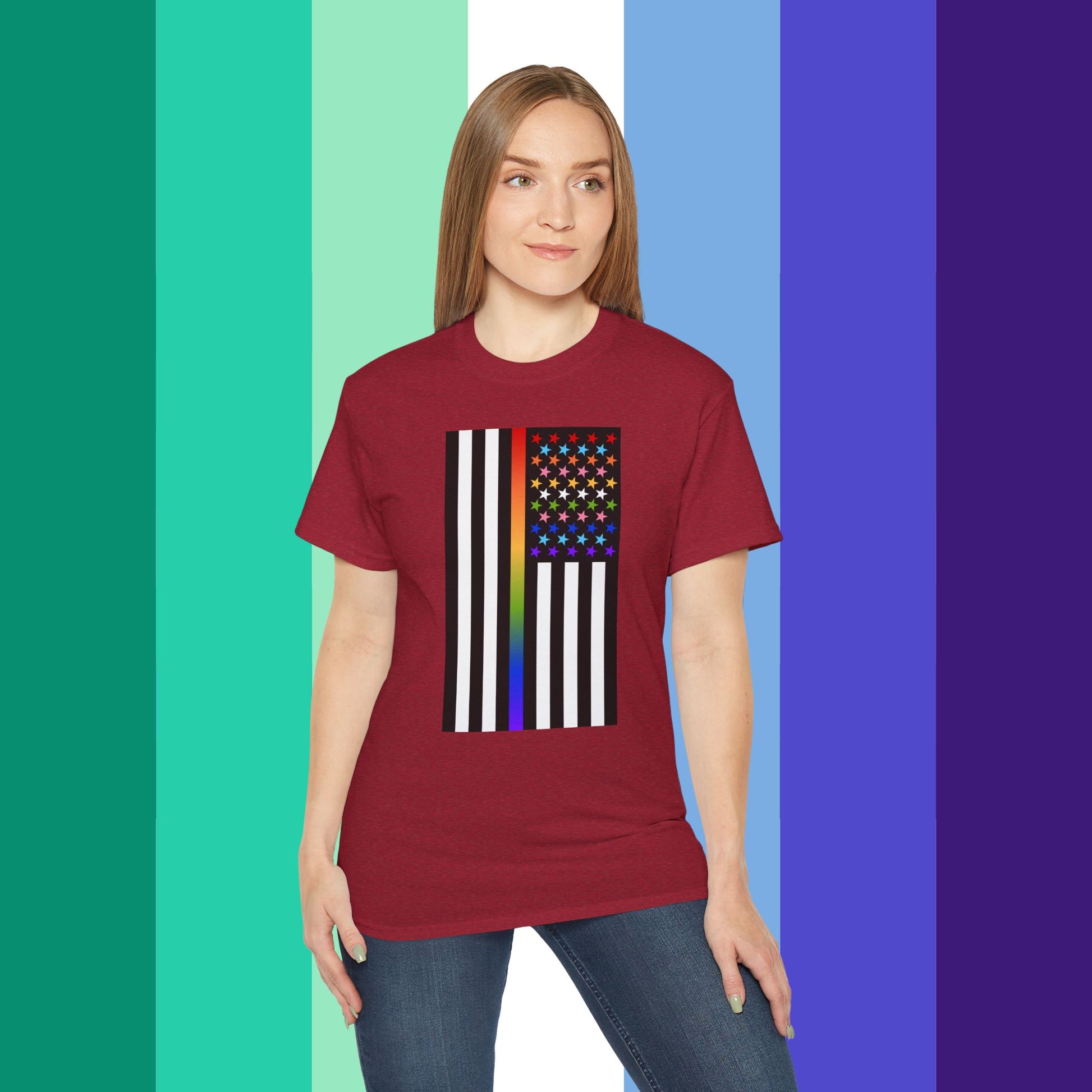Thin Queer Line American Flag Ultra Cotton T-shirt