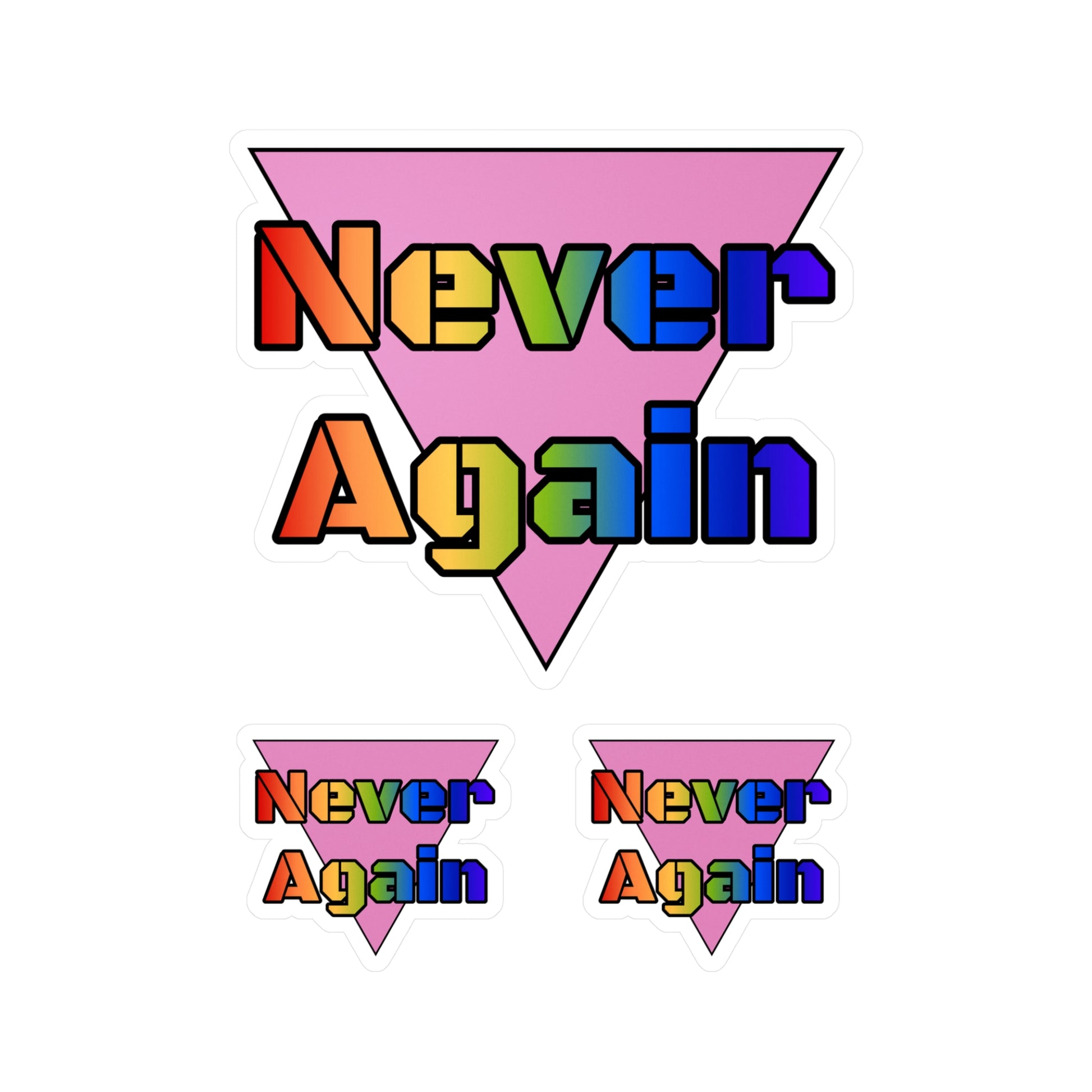 Never Again Bold Kiss-Cut Vinyl Decals