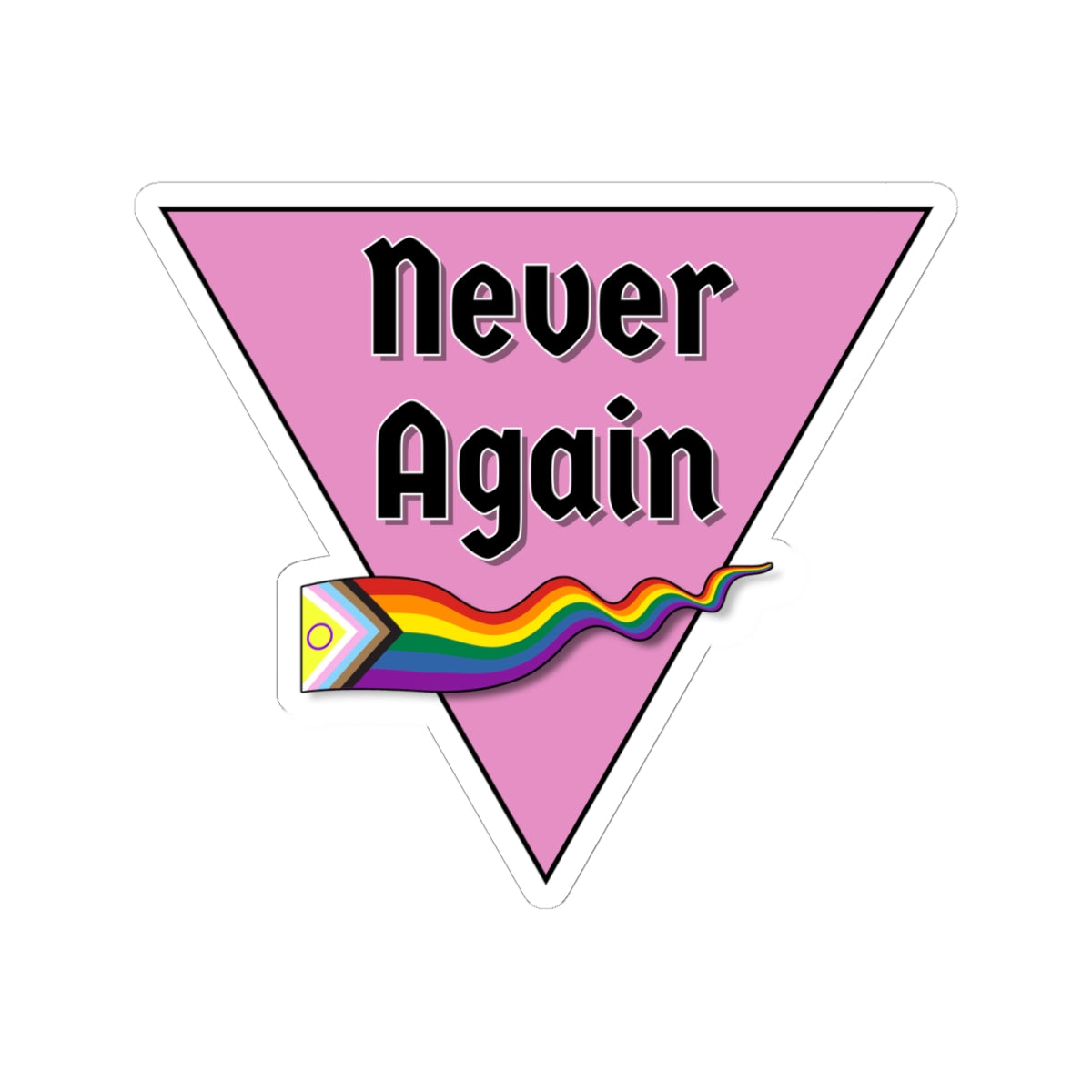 Never Again Progress Pride Kiss-Cut Stickers