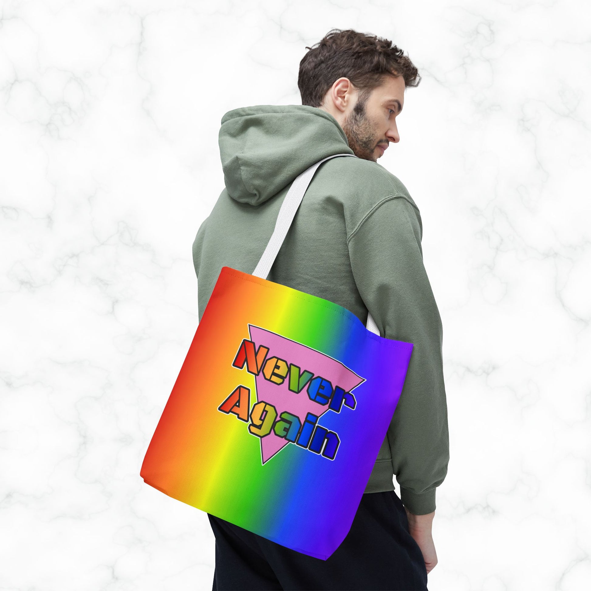 Never Again Bold Letters Tote Bag