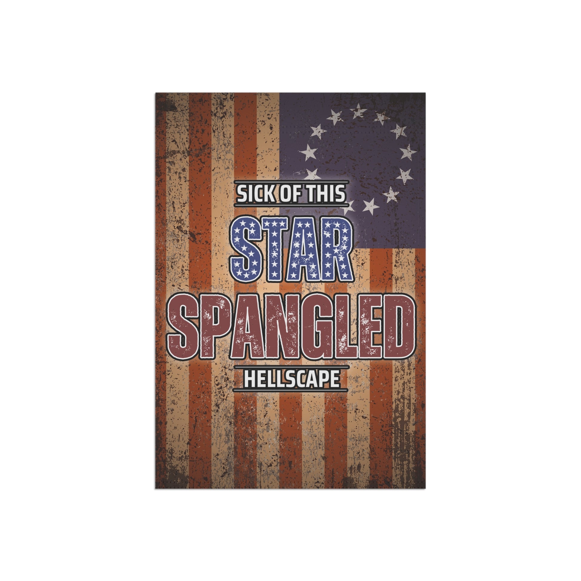 Star Spangled Hellscape 1776 American Flag Banner