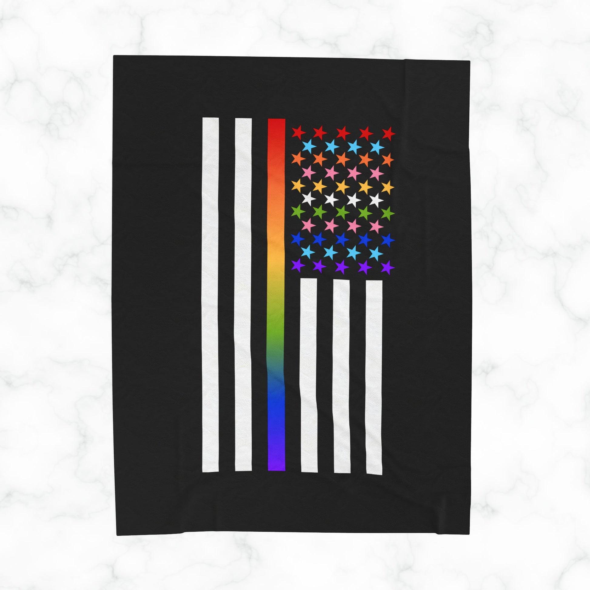 Thin Queer Line American Flag Plush Blanket