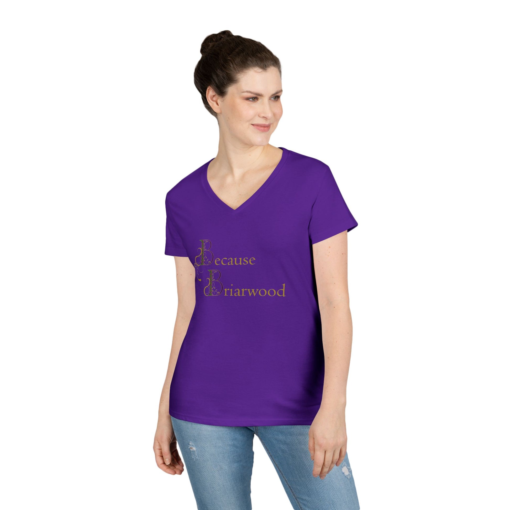 Because Briarwood Fem Cut V-Neck T-Shirt