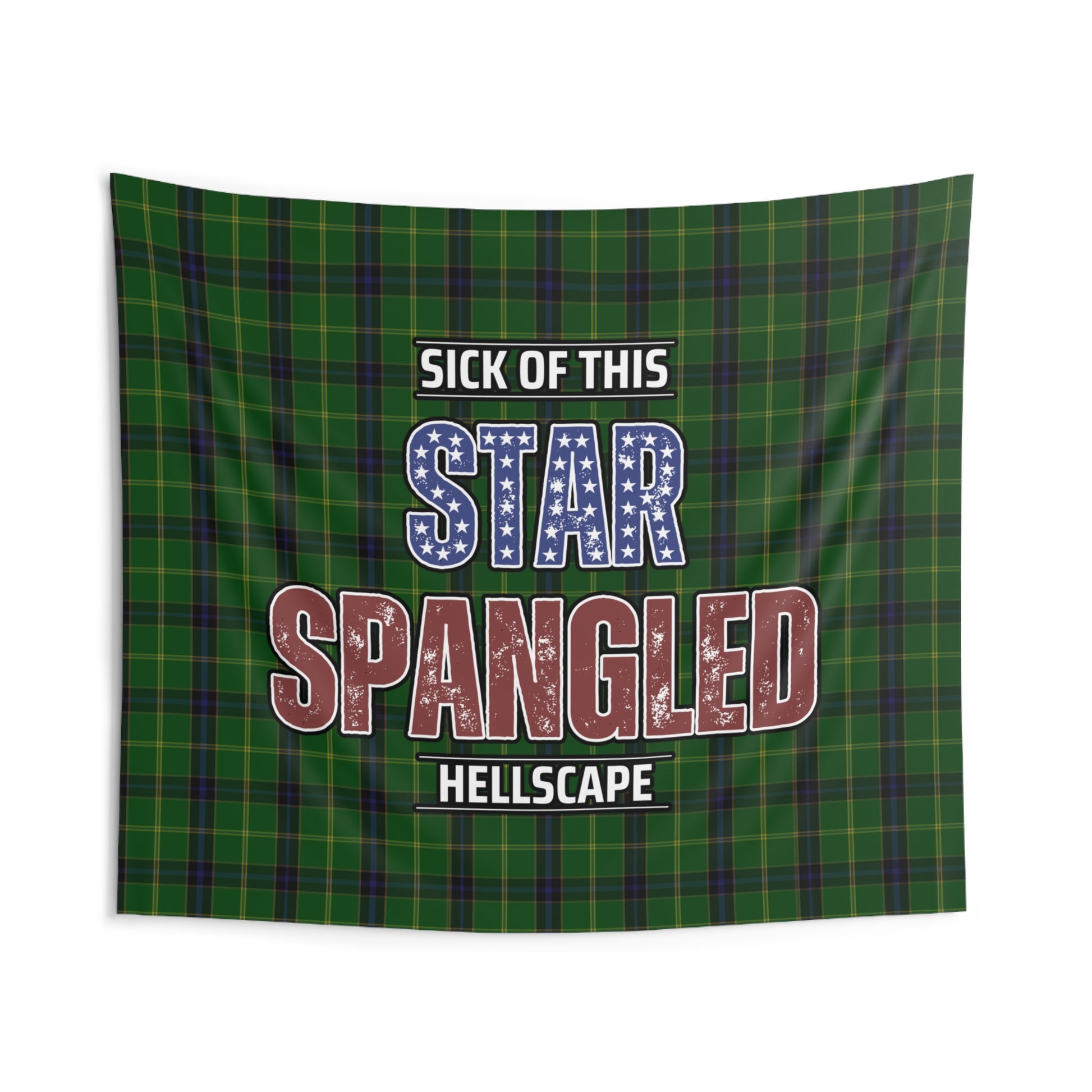 Star Spangled Hellscape Tartan Wall Tapestry