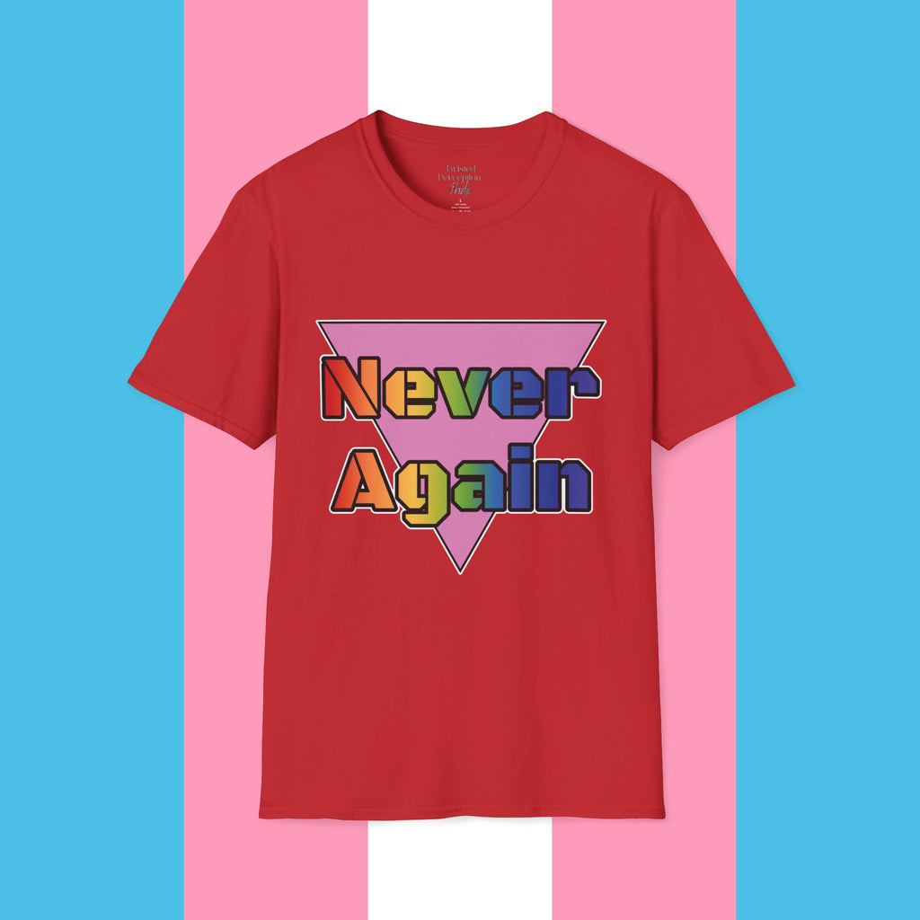 Never Again Bold Letters Gender Neutral Softstyle T-Shirt