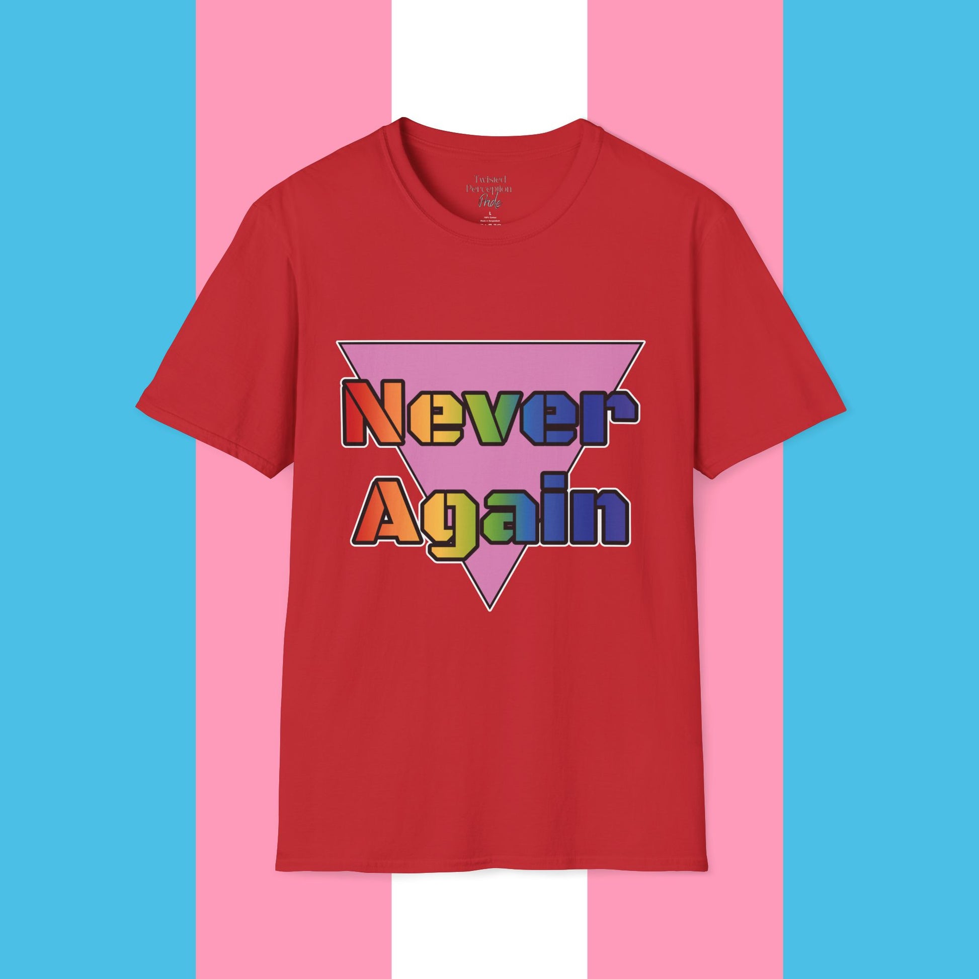 Never Again Bold Letters Gender Neutral Softstyle T-Shirt