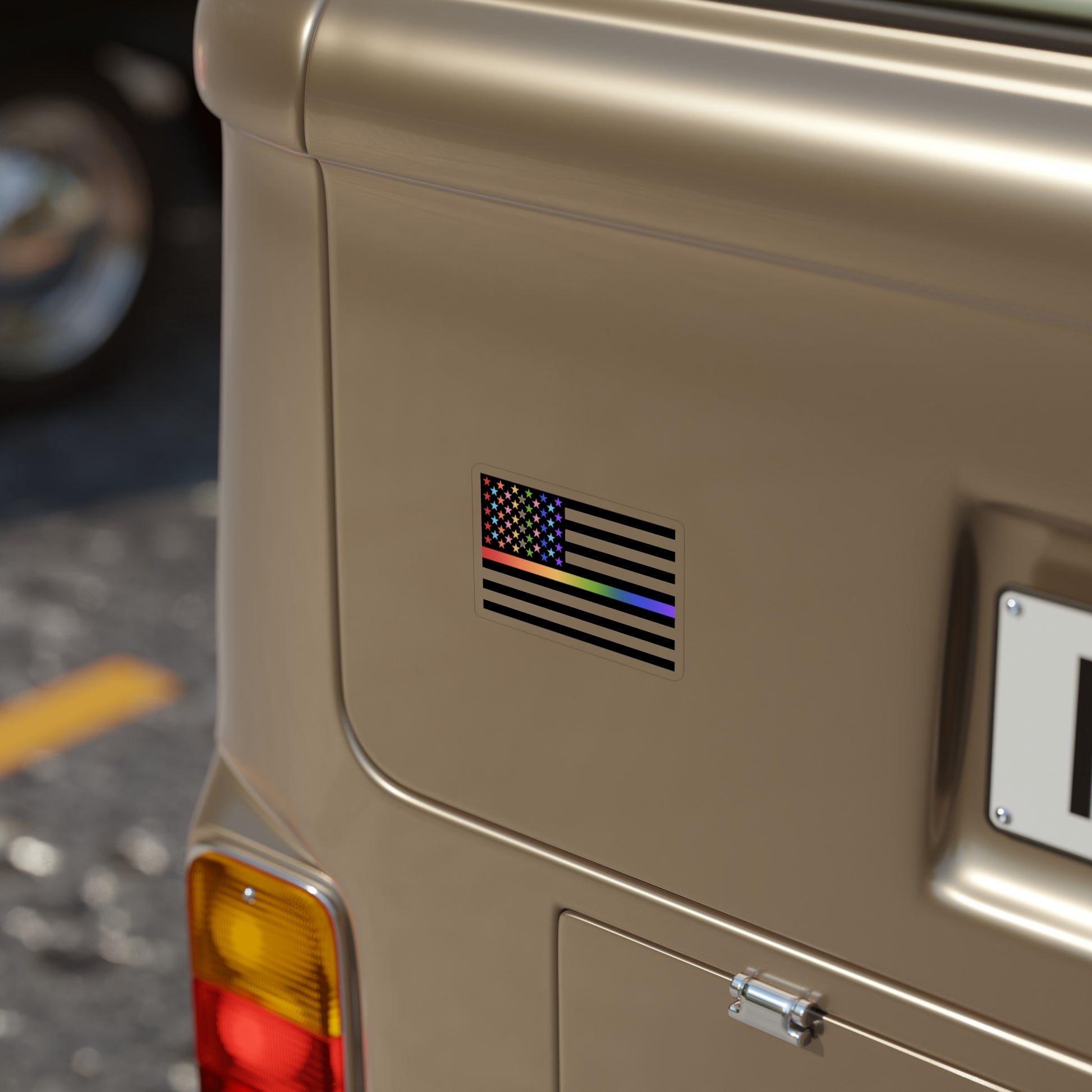 Thin Queer Line American Flag Outdoor Sticker