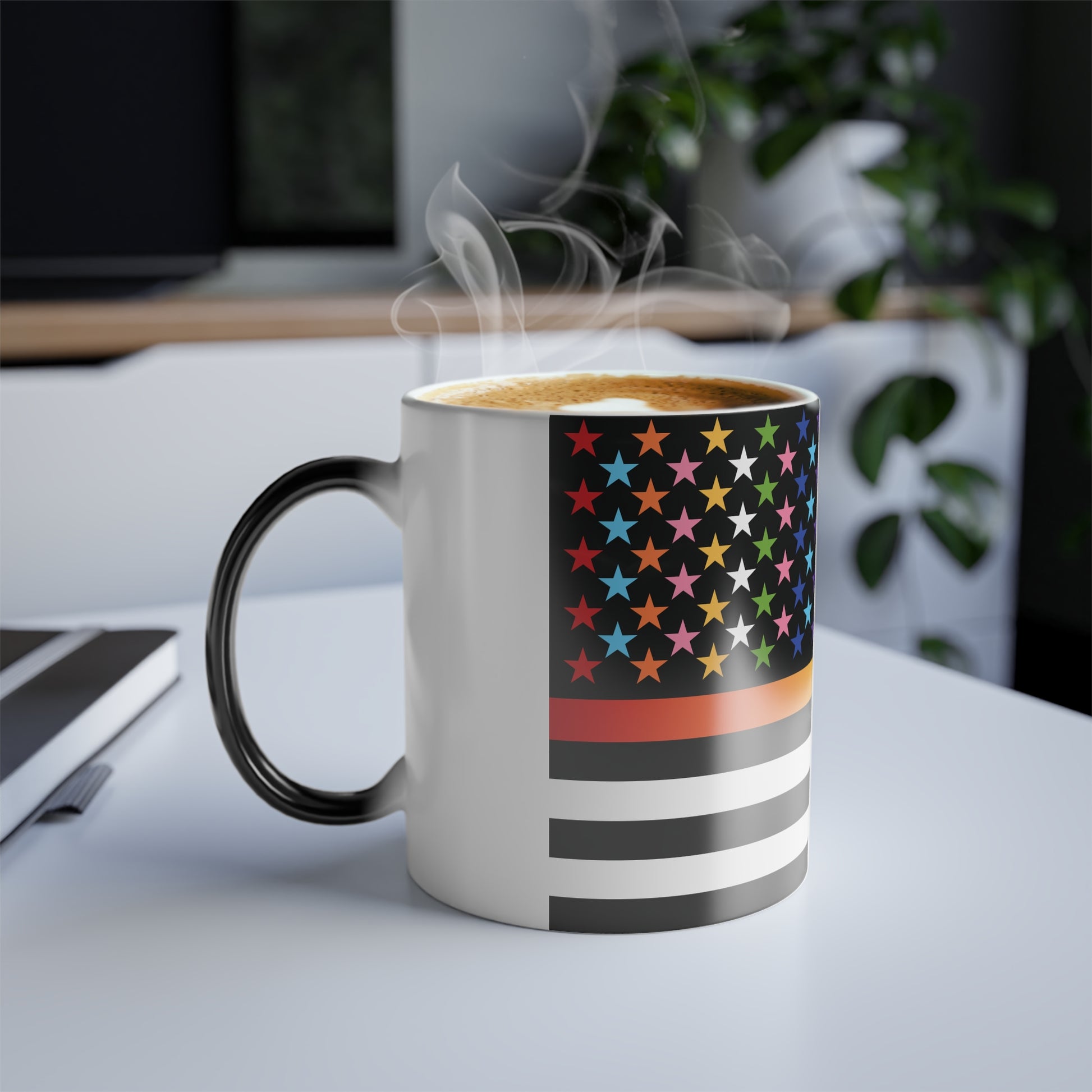 Thin Queer Line American Flag Color Morphing Mug - 11oz