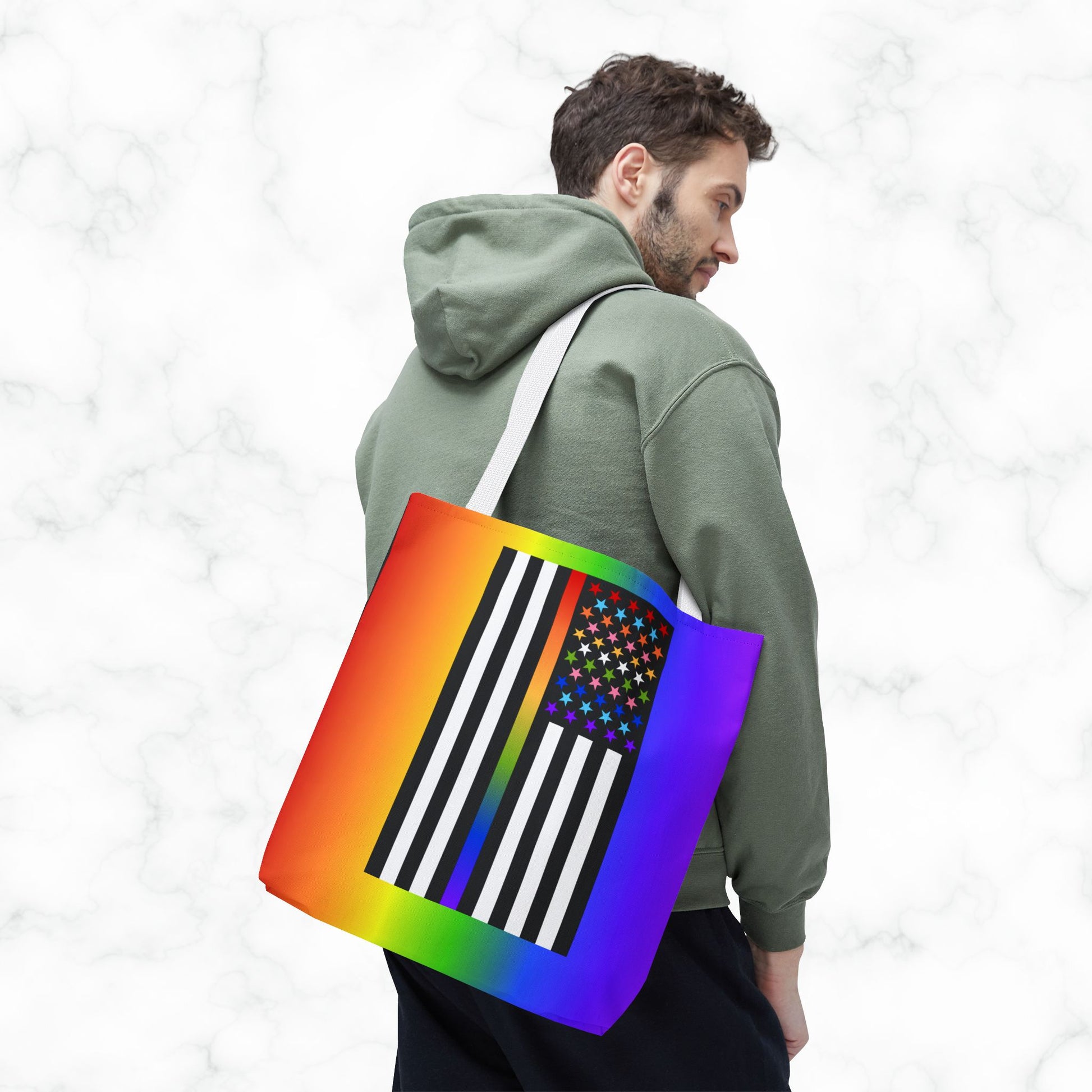 Thin Queer Line American Flag Tote Bag