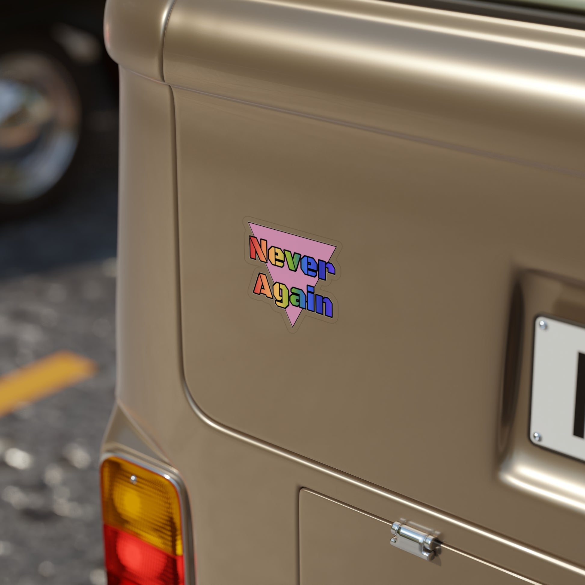 Never Again Bold Letters Outdoor Sticker