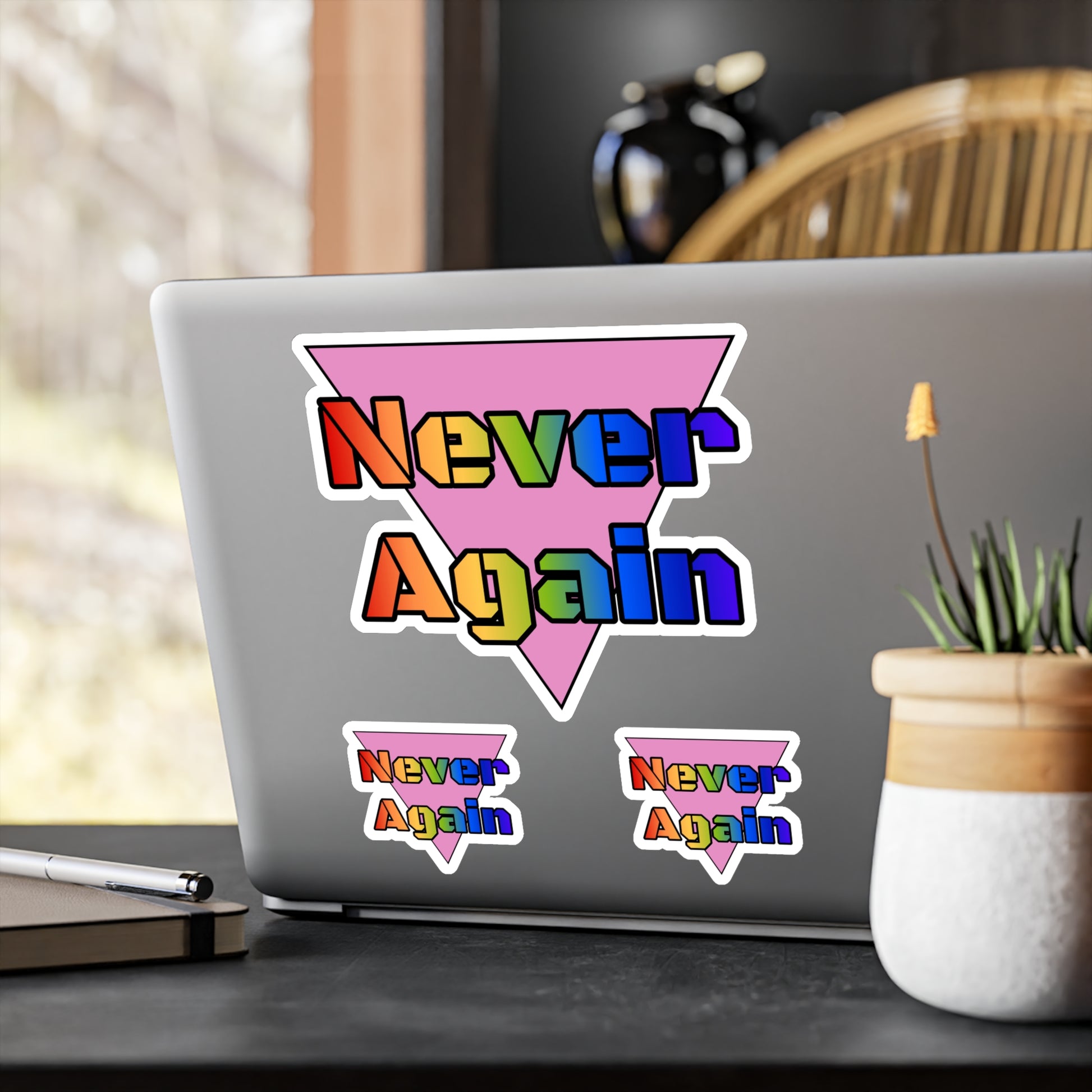 Never Again Bold Kiss-Cut Vinyl Decals