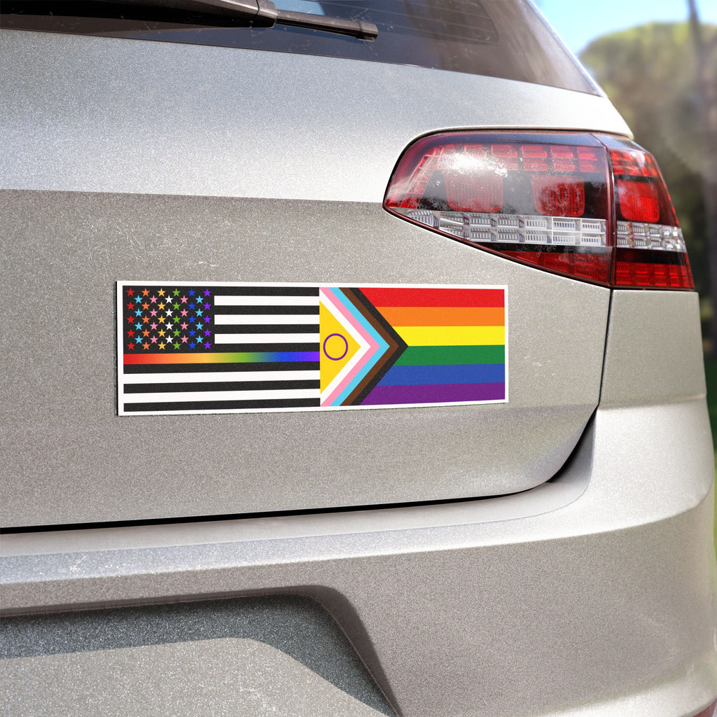 Thin Queer Line American Flag Car Magnet