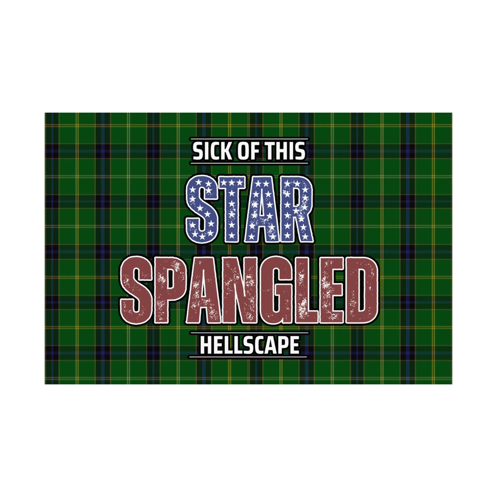 Star Spangled Hellscape Tartan Satin Poster