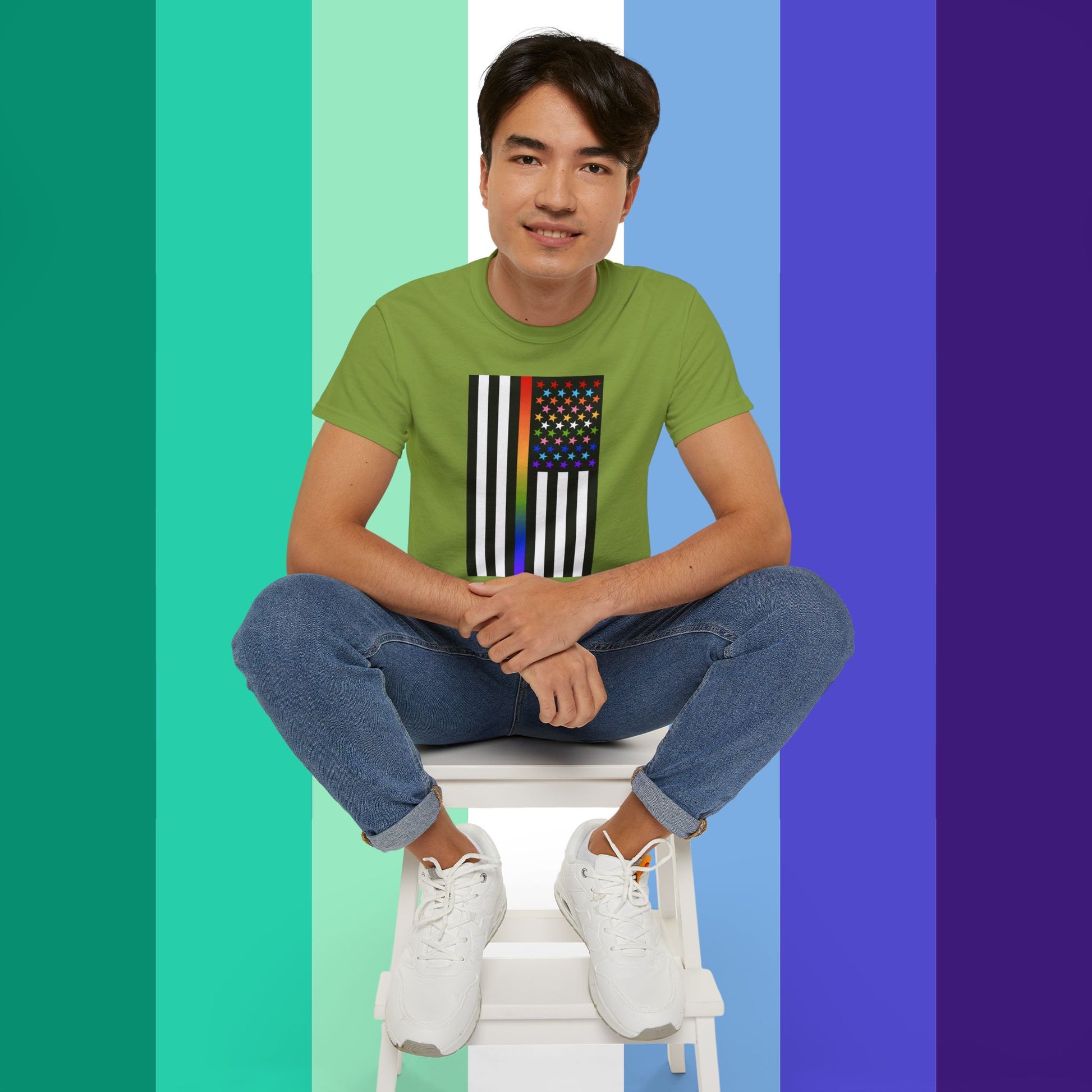 Thin Queer Line American Flag Ultra Cotton T-shirt