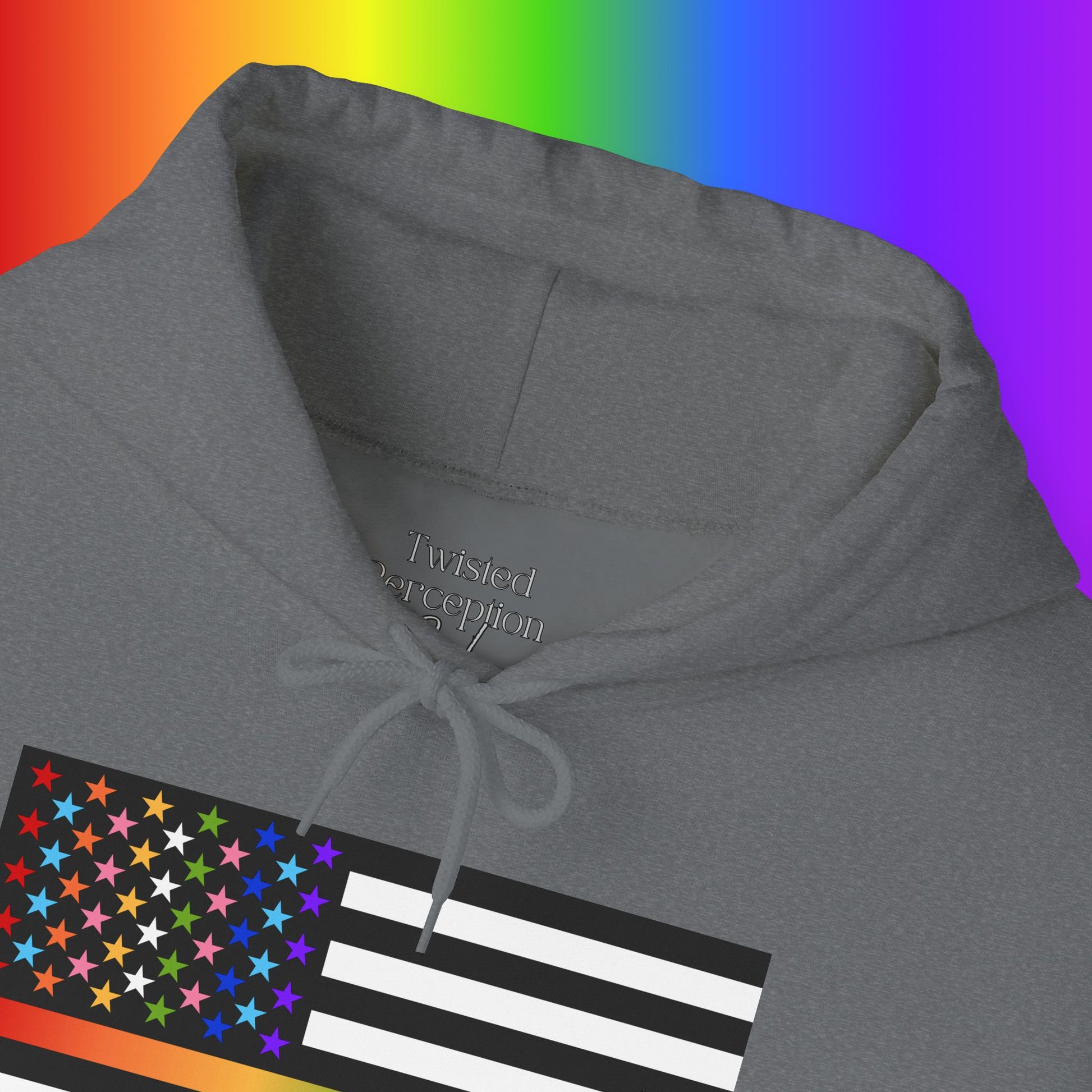 Thin Queer Line American Flag Heavy Blend Hoodie