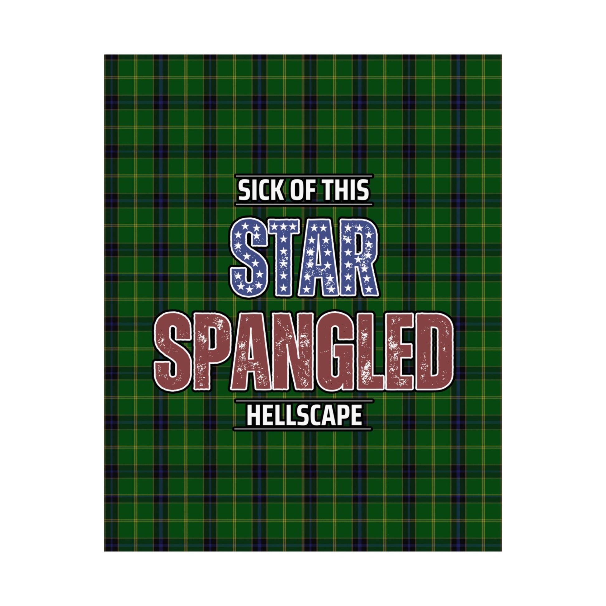 Star Spangled Hellscape Tartan Satin Poster
