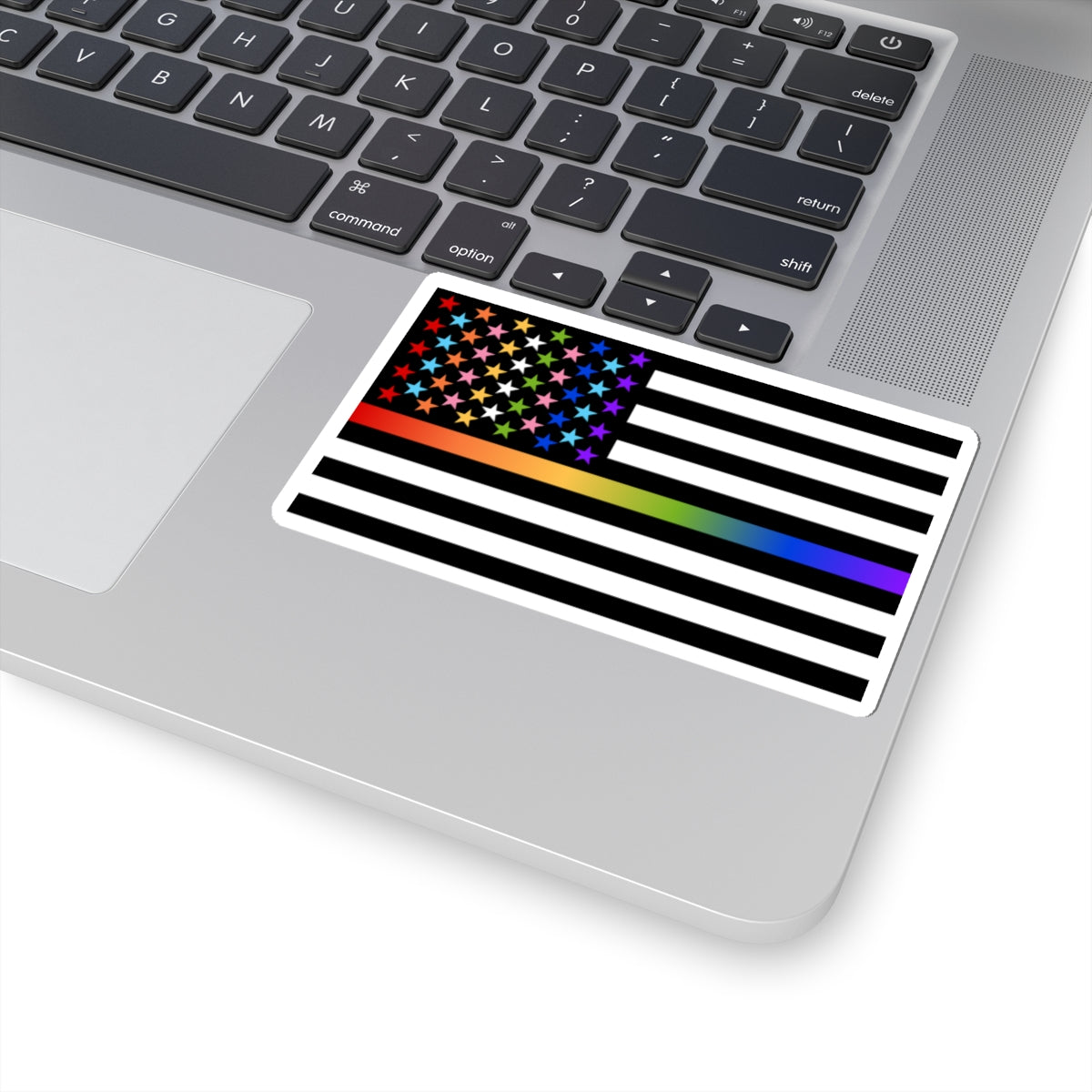 Thin Queer Line American Flag Stickers