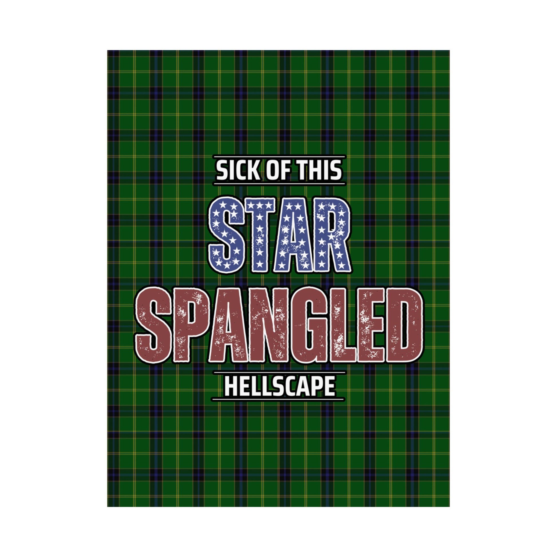 Star Spangled Hellscape Tartan Satin Poster