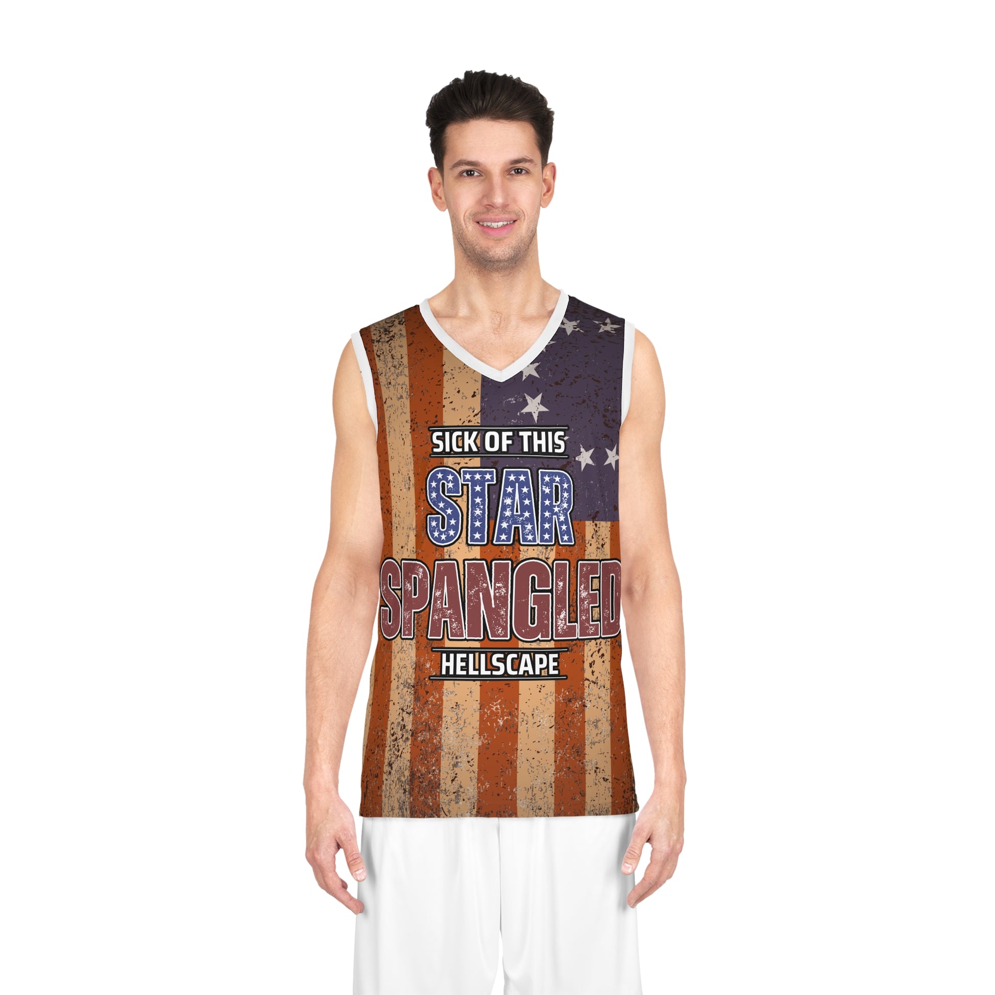 Star Spangled Hellscape Basketball Jersey